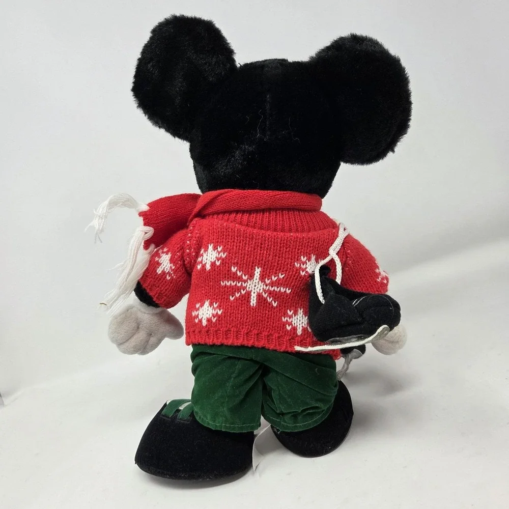 VINTAGE Disney Store Free Standing Mickey Mouse Ice Skater Sweater Winter‎ 12